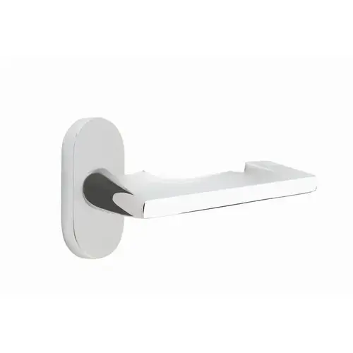 Argos Lever Left Hand Single-Sided Dummy with 1-1/2" X 3" Oval Stretto Narrow Trim Lockset for 1-1/4" to 1-3/4" Door Polished Chrome Finish