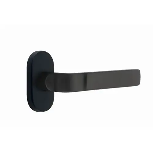 Aston Lever Right Hand Dummy Pair with 1-1/2" X 3" Oval Stretto Narrow Trim Lockset for 1-1/4" to 1-3/4" Door Flat Black Finish