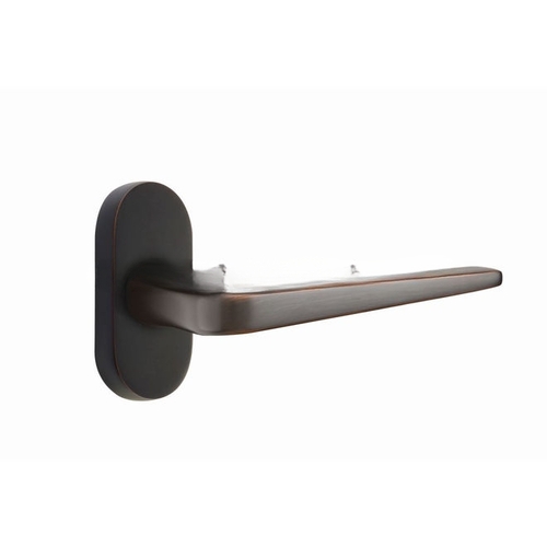 Athena Lever Left Hand Single-Sided Dummy with 1-1/2" X 3" Oval Stretto Narrow Trim Lockset for 1-1/4" to 1-3/4" Door Oil Rubbed Bronze Finish