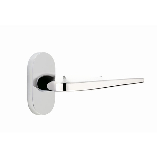 Athena Lever Left Hand Dummy Pair with 1-1/2" X 3" Oval Stretto Narrow Trim Lockset for 1-1/4" to 1-3/4" Door Polished Chrome Finish