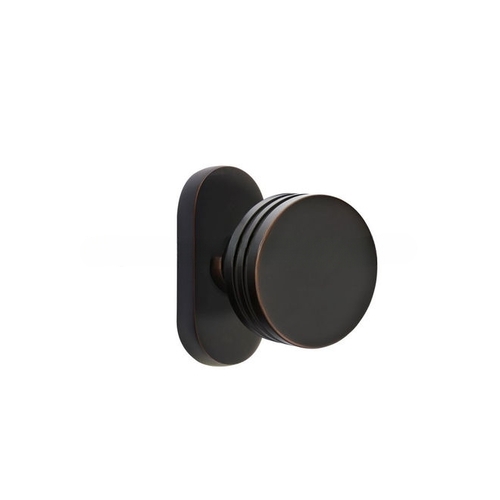 Bern Knob Single-Sided Dummy with 1-1/2" X 3" Oval Stretto Narrow Trim Lockset for 1-1/4" to 1-3/4" Door Oil Rubbed Bronze Finish