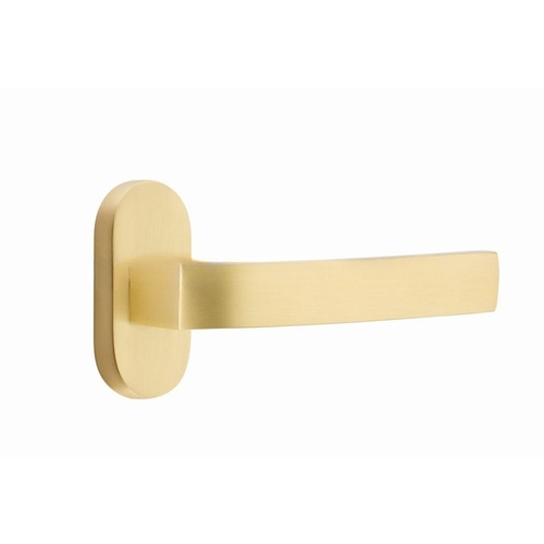 Breslin Lever Left Hand Dummy Pair with 1-1/2" X 3" Oval Stretto Narrow Trim Lockset for 1-1/4" to 1-3/4" Door Satin Brass Finish