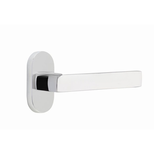 Dumont Lever Right Hand Single-Sided Dummy with 1-1/2" X 3" Oval Stretto Narrow Trim Lockset for 1-1/4" to 1-3/4" Door Polished Chrome Finish