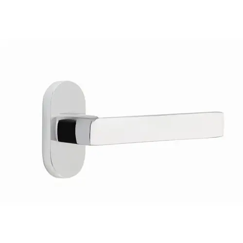 Dumont Lever Left Hand Single-Sided Dummy with 1-1/2" X 3" Oval Stretto Narrow Trim Lockset for 1-1/4" to 1-3/4" Door Polished Chrome Finish