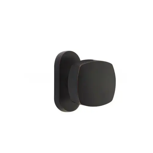 Freestone Knob Single-Sided Dummy with 1-1/2" X 3" Oval Stretto Narrow Trim Lockset for 1-1/4" to 1-3/4" Door Oil Rubbed Bronze Finish