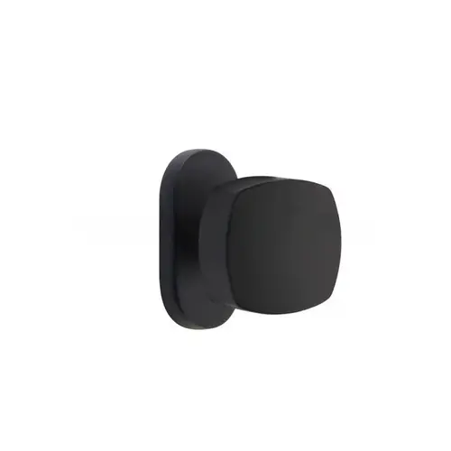 Freestone Knob Dummy Pair with 1-1/2" X 3" Oval Stretto Narrow Trim Lockset for 1-1/4" to 1-3/4" Door Flat Black Finish