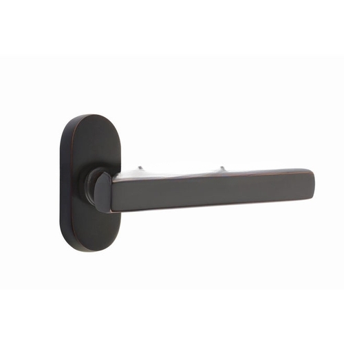 Freestone Lever Left Hand Dummy Pair with 1-1/2" X 3" Oval Stretto Narrow Trim Lockset for 1-1/4" to 1-3/4" Door Oil Rubbed Bronze Finish