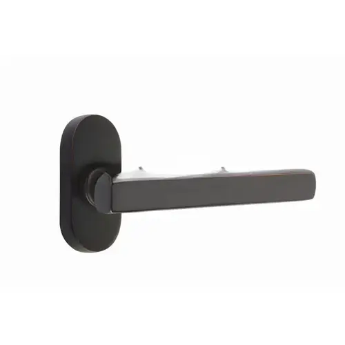 Freestone Lever Right Hand Dummy Pair with 1-1/2" X 3" Oval Stretto Narrow Trim Lockset for 1-1/4" to 1-3/4" Door Oil Rubbed Bronze Finish