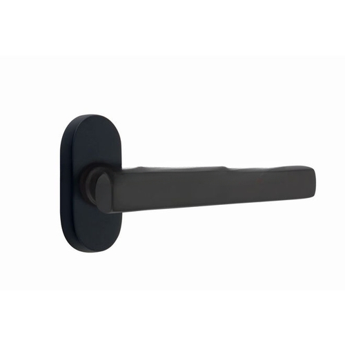 Freestone Lever Right Hand Single-Sided Dummy with 1-1/2" X 3" Oval Stretto Narrow Trim Lockset for 1-1/4" to 1-3/4" Door Flat Black Finish