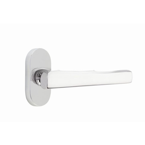 Freestone Lever Right Hand Single-Sided Dummy with 1-1/2" X 3" Oval Stretto Narrow Trim Lockset for 1-1/4" to 1-3/4" Door Polished Chrome Finish