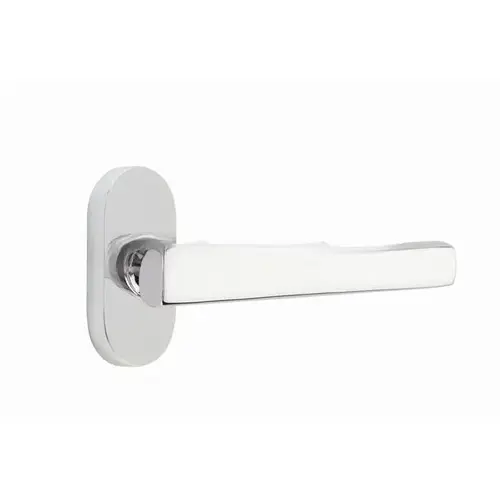 Freestone Lever Left Hand Dummy Pair with 1-1/2" X 3" Oval Stretto Narrow Trim Lockset for 1-1/4" to 1-3/4" Door Polished Chrome Finish