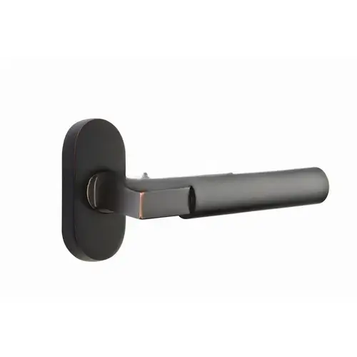 Hercules Lever Left Hand Dummy Pair with 1-1/2" X 3" Oval Stretto Narrow Trim Lockset for 1-1/4" to 1-3/4" Door Oil Rubbed Bronze Finish