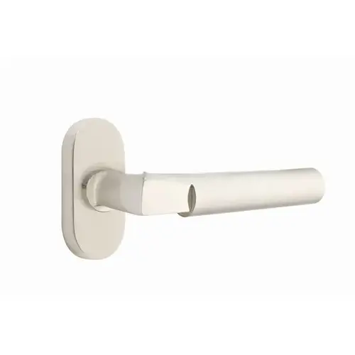 Hercules Lever Right Hand Single-Sided Dummy with 1-1/2" X 3" Oval Stretto Narrow Trim Lockset for 1-1/4" to 1-3/4" Door Satin Nickel Finish