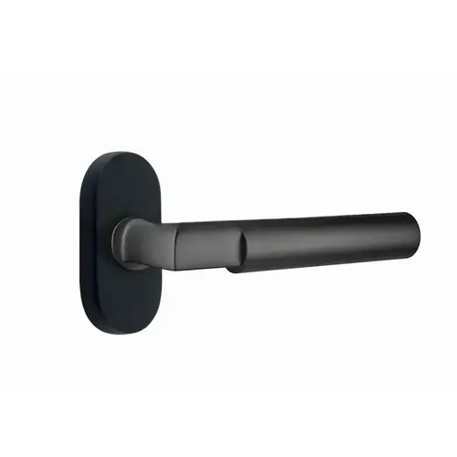 Hercules Lever Right Hand Dummy Pair with 1-1/2" X 3" Oval Stretto Narrow Trim Lockset for 1-1/4" to 1-3/4" Door Flat Black Finish