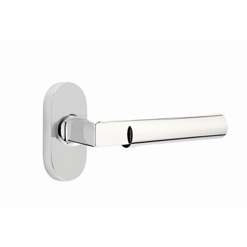 Hercules Lever Right Hand Dummy Pair with 1-1/2" X 3" Oval Stretto Narrow Trim Lockset for 1-1/4" to 1-3/4" Door Polished Chrome Finish