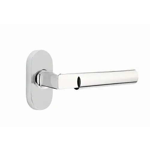 Hercules Lever Left Hand Single-Sided Dummy with 1-1/2" X 3" Oval Stretto Narrow Trim Lockset for 1-1/4" to 1-3/4" Door Polished Chrome Finish