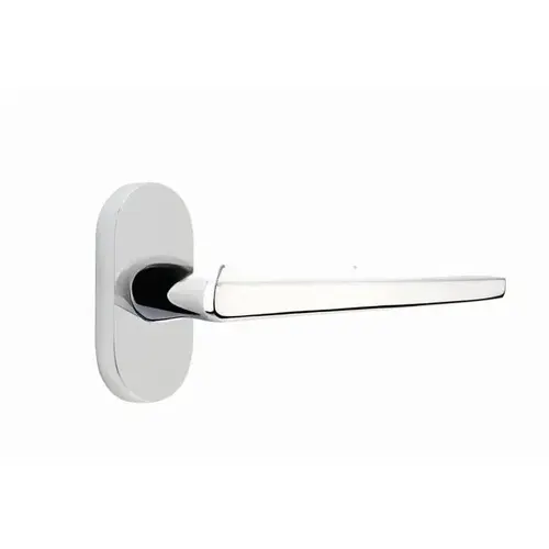 Hermes Lever Right Hand Single-Sided Dummy with 1-1/2" X 3" Oval Stretto Narrow Trim Lockset for 1-1/4" to 1-3/4" Door Polished Chrome Finish