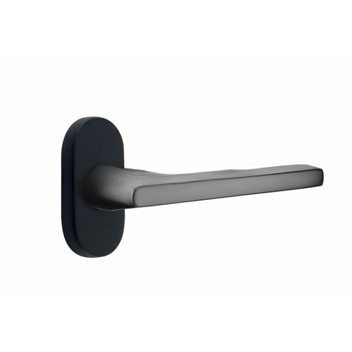 Helios Lever Right Hand Dummy Pair with 1-1/2" X 3" Oval Stretto Narrow Trim Lockset for 1-1/4" to 1-3/4" Door Flat Black Finish