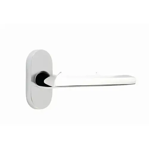 Helios Lever Right Hand Dummy Pair with 1-1/2" X 3" Oval Stretto Narrow Trim Lockset for 1-1/4" to 1-3/4" Door Polished Chrome Finish