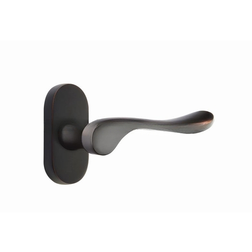 Luzern Lever Left Hand Single-Sided Dummy with 1-1/2" X 3" Oval Stretto Narrow Trim Lockset for 1-1/4" to 1-3/4" Door Oil Rubbed Bronze Finish