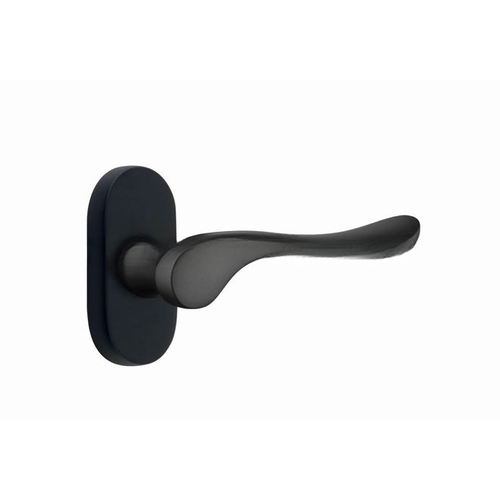 Luzern Lever Left Hand Single-Sided Dummy with 1-1/2" X 3" Oval Stretto Narrow Trim Lockset for 1-1/4" to 1-3/4" Door Flat Black Finish