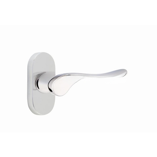 Luzern Lever Right Hand Single-Sided Dummy with 1-1/2" X 3" Oval Stretto Narrow Trim Lockset for 1-1/4" to 1-3/4" Door Polished Chrome Finish