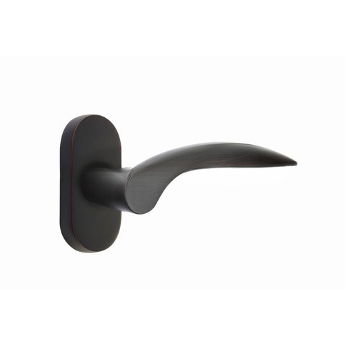 Mercury Lever Left Hand Single-Sided Dummy with 1-1/2" X 3" Oval Stretto Narrow Trim Lockset for 1-1/4" to 1-3/4" Door Oil Rubbed Bronze Finish