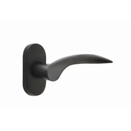 Mercury Lever Right Hand Dummy Pair with 1-1/2" X 3" Oval Stretto Narrow Trim Lockset for 1-1/4" to 1-3/4" Door Oil Rubbed Bronze Finish