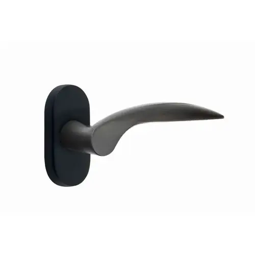 Mercury Lever Right Hand Dummy Pair with 1-1/2" X 3" Oval Stretto Narrow Trim Lockset for 1-1/4" to 1-3/4" Door Flat Black Finish