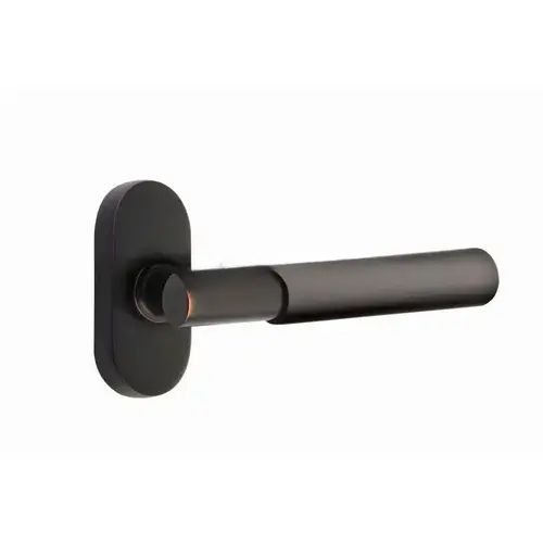 Myles Lever Right Hand Dummy Pair with 1-1/2" X 3" Oval Stretto Narrow Trim Lockset for 1-1/4" to 1-3/4" Door Oil Rubbed Bronze Finish