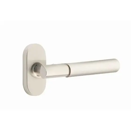 Myles Lever Right Hand Single-Sided Dummy with 1-1/2" X 3" Oval Stretto Narrow Trim Lockset for 1-1/4" to 1-3/4" Door Satin Nickel Finish