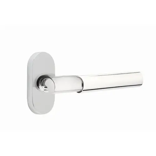 Myles Lever Right Hand Single-Sided Dummy with 1-1/2" X 3" Oval Stretto Narrow Trim Lockset for 1-1/4" to 1-3/4" Door Polished Chrome Finish