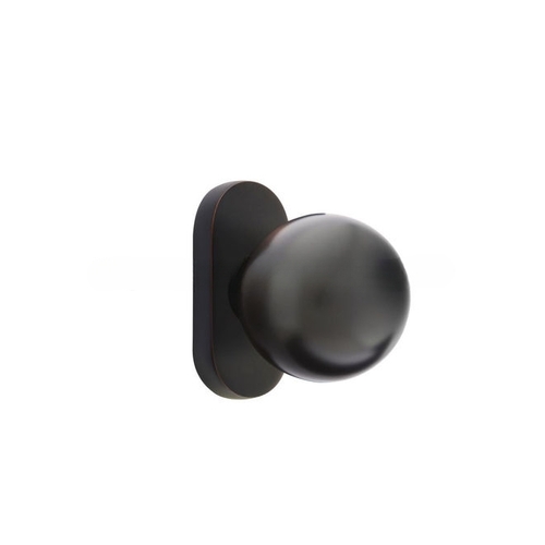 Orb Knob Single-Sided Dummy with 1-1/2" X 3" Oval Stretto Narrow Trim Lockset for 1-1/4" to 1-3/4" Door Oil Rubbed Bronze Finish