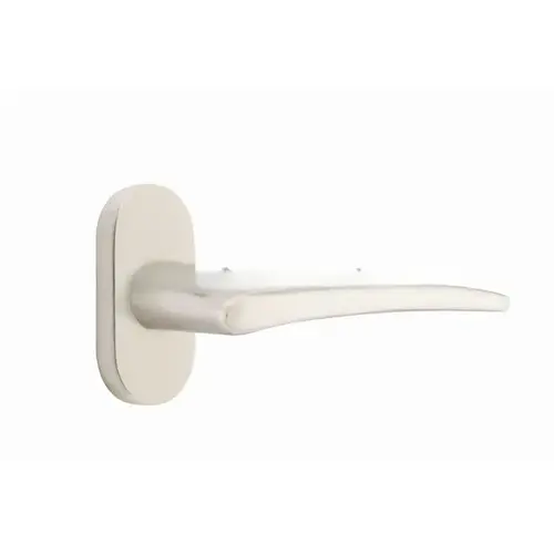 Poseidon Lever Left Hand Single-Sided Dummy with 1-1/2" X 3" Oval Stretto Narrow Trim Lockset for 1-1/4" to 1-3/4" Door Satin Nickel Finish