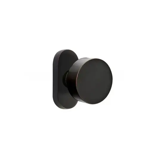 Round Knob Single-Sided Dummy with 1-1/2" X 3" Oval Stretto Narrow Trim Lockset for 1-1/4" to 1-3/4" Door Oil Rubbed Bronze Finish