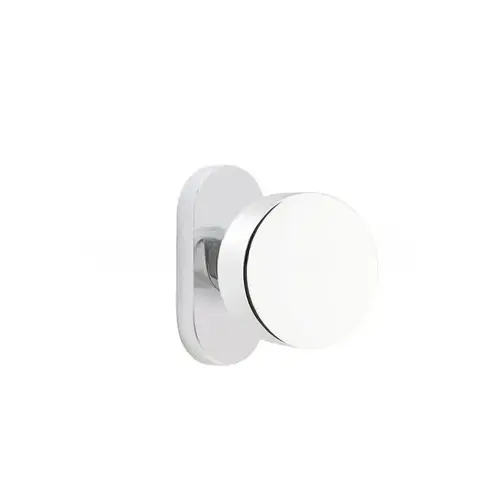 Round Knob Dummy Pair with 1-1/2" X 3" Oval Stretto Narrow Trim Lockset for 1-1/4" to 1-3/4" Door Polished Chrome Finish