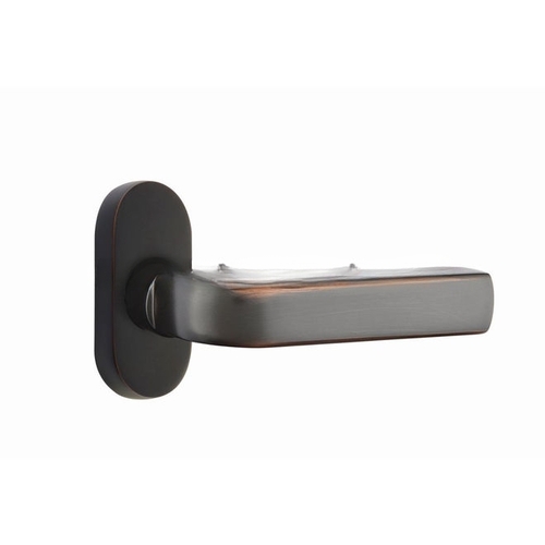 Sion Lever Right Hand Single-Sided Dummy with 1-1/2" X 3" Oval Stretto Narrow Trim Lockset for 1-1/4" to 1-3/4" Door Oil Rubbed Bronze Finish