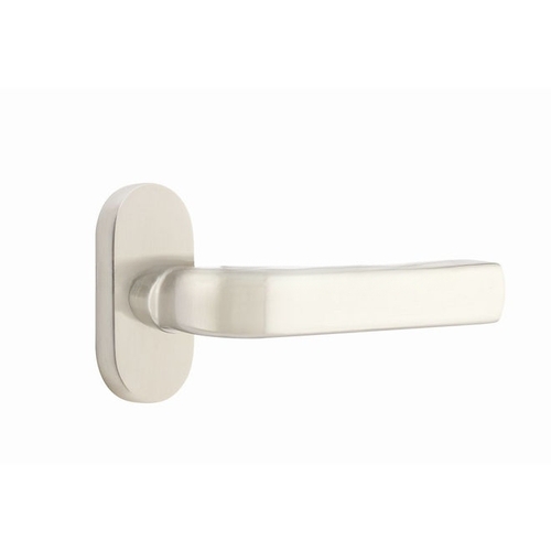 Sion Lever Right Hand Single-Sided Dummy with 1-1/2" X 3" Oval Stretto Narrow Trim Lockset for 1-1/4" to 1-3/4" Door Satin Nickel Finish