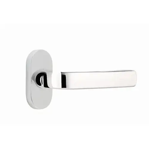 Sion Lever Right Hand Dummy Pair with 1-1/2" X 3" Oval Stretto Narrow Trim Lockset for 1-1/4" to 1-3/4" Door Polished Chrome Finish