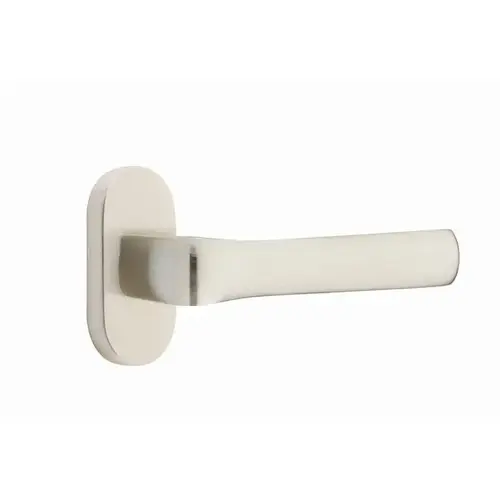 Spencer Lever Right Hand Single-Sided Dummy with 1-1/2" X 3" Oval Stretto Narrow Trim Lockset for 1-1/4" to 1-3/4" Door Satin Nickel Finish