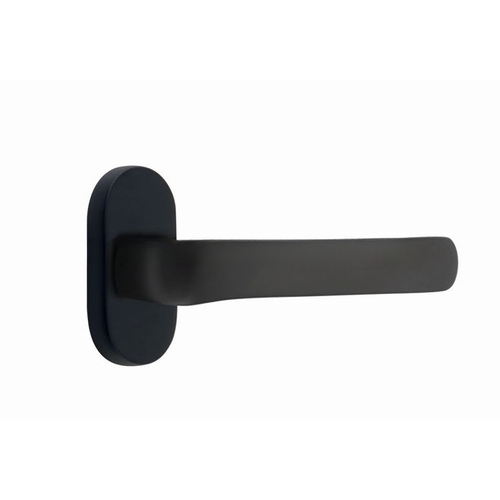 Spencer Lever Right Hand Single-Sided Dummy with 1-1/2" X 3" Oval Stretto Narrow Trim Lockset for 1-1/4" to 1-3/4" Door Flat Black Finish