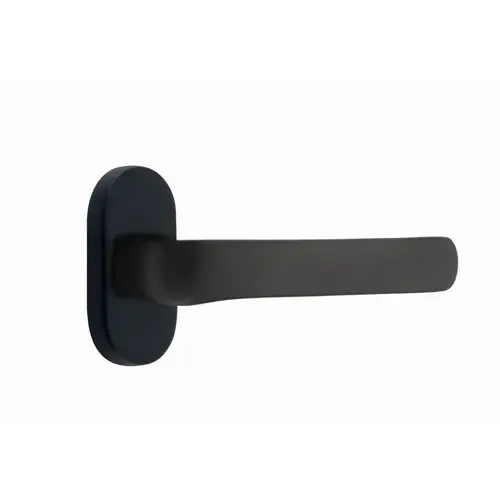 Spencer Lever Left Hand Dummy Pair with 1-1/2" X 3" Oval Stretto Narrow Trim Lockset for 1-1/4" to 1-3/4" Door Flat Black Finish