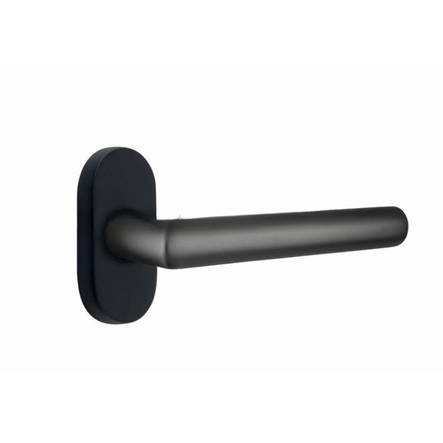 Stretto Lever Left Hand Single-Sided Dummy with 1-1/2" X 3" Oval Stretto Narrow Trim Lockset for 1-1/4" to 1-3/4" Door Flat Black Finish