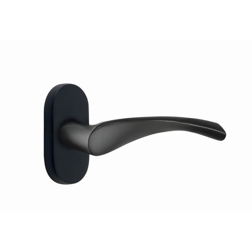 Triton Lever Right Hand Dummy Pair with 1-1/2" X 3" Oval Stretto Narrow Trim Lockset for 1-1/4" to 1-3/4" Door Flat Black Finish