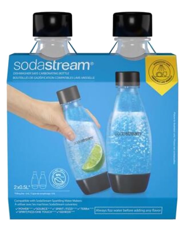 SODASTREAM USA INC 1748260010 BOTTLE CARBONATOR WHITE 0.5L - Pair Clear