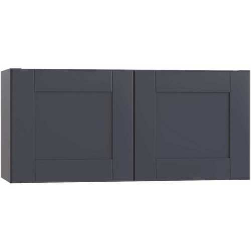 Richmond Shaker Rta Wall Cabinet Double, Valencia Blue, 24"x18"x12"