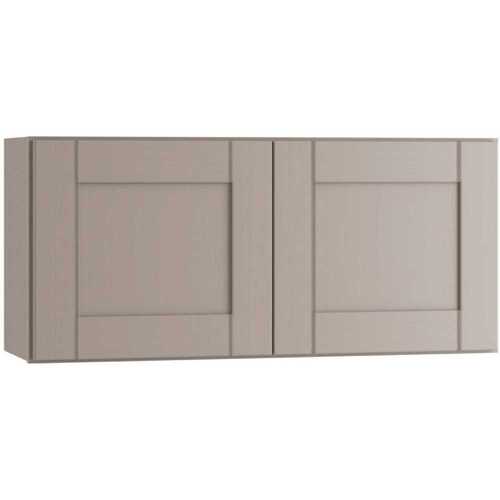 Richmond Shaker Rta Wall Cabinet Double, Vesuvius Gray, 24"x18"x12"