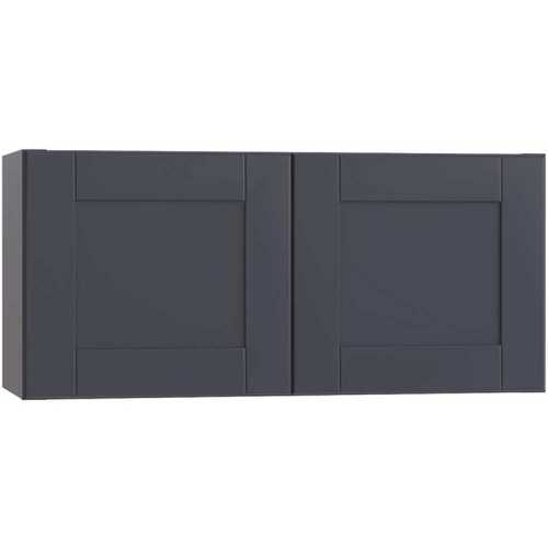 Richmond Shaker Rta Wall Cabinet Double, Valencia Blue, 30"x12"x12"