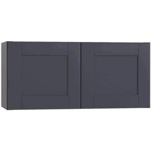 Richmond Shaker Rta Wall Cabinet Double, Valencia Blue, 36"x12"x12"