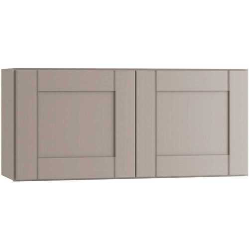 Richmond Shaker Rta Wall Cabinet Double, Vesuvius Gray, 36"x12"x12"